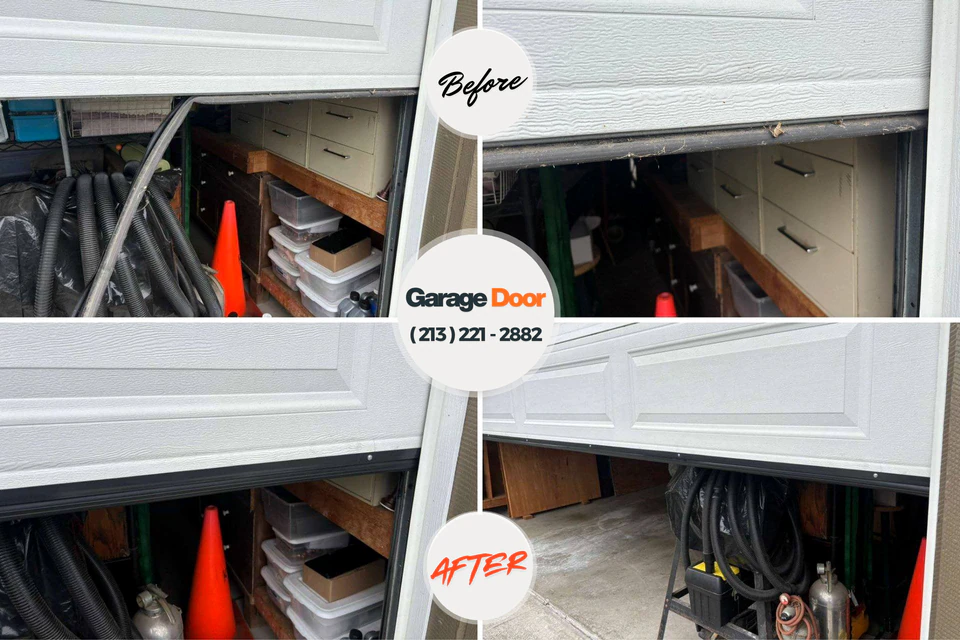 Before and after: garage door repair Edmond, OK